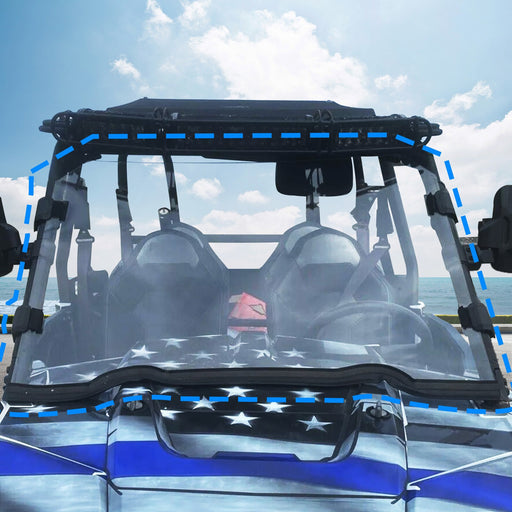 DURAFORCE UTV Full Clear Windshield for 2014-2021 Polaris RZR 900 S RZR 1000 XP 1000 /4