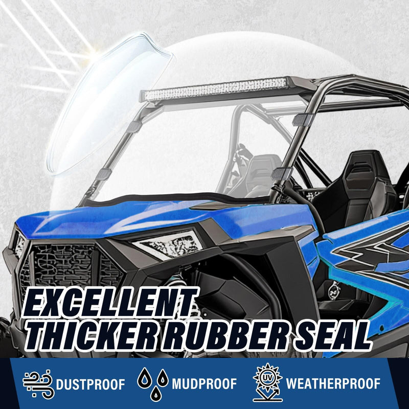 DURAFORCE UTV Full Clear Windshield for 2014-2021 Polaris RZR 900 S RZR 1000 XP 1000 /4