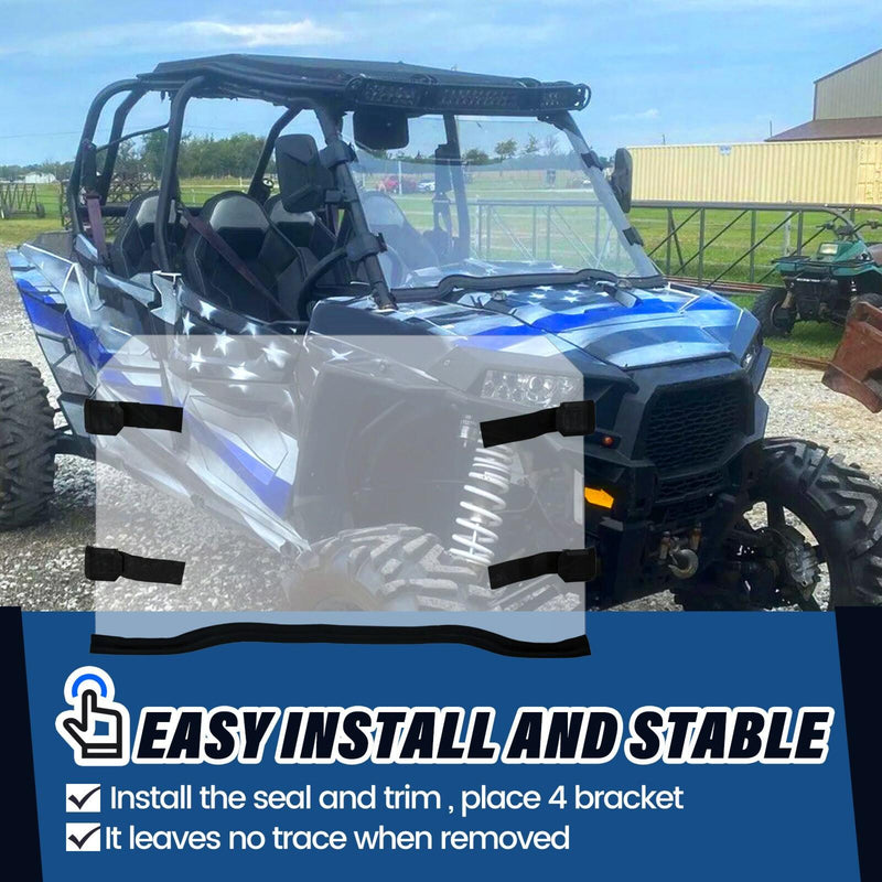 DURAFORCE UTV Full Clear Windshield for 2014-2021 Polaris RZR 900 S RZR 1000 XP 1000 /4