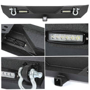 DURAFORCE Rear Bumper W/Led Light D-Rings 2" receiver Fit 87-06 Jeep Wrangler YJ TJ