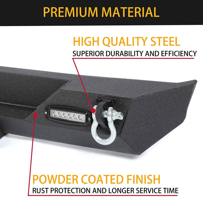 DURAFORCE Rear Bumper W/Led Light D-Rings 2" receiver Fit 87-06 Jeep Wrangler YJ TJ