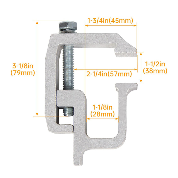 DURAFORCE 4 x Truck Cap Topper Camper Shell Mounting C-Clamps For Truck Rack Heavy Duty