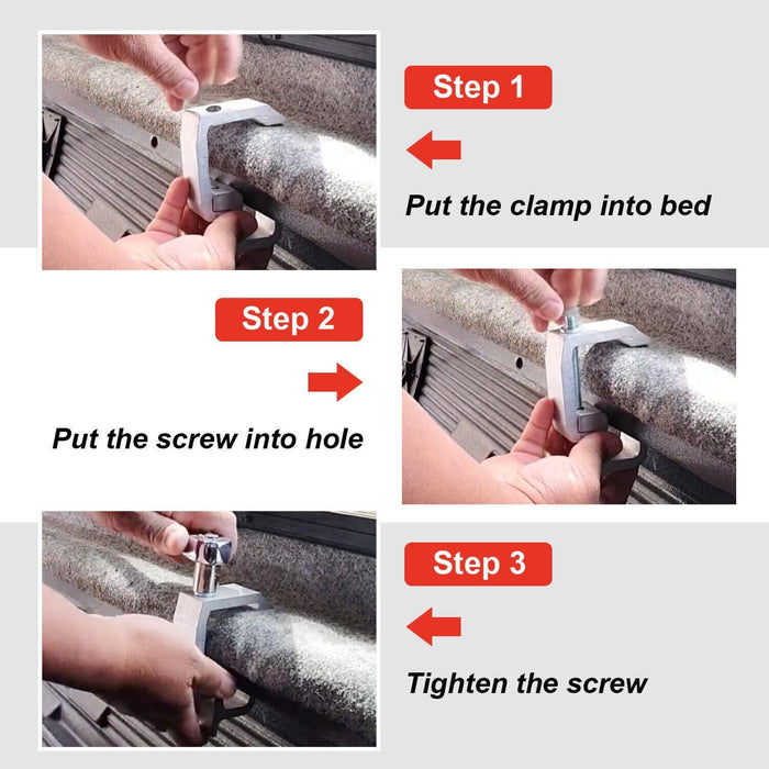 DURAFORCE 4 x Truck Cap Topper Camper Shell Mounting C-Clamps For Truck Rack Heavy Duty