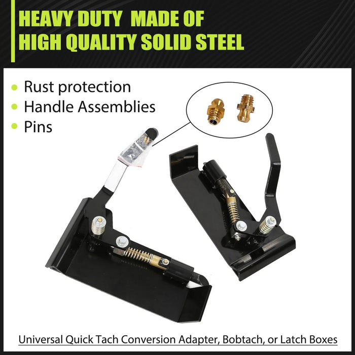 DURAFORCE Weld-On Skid Steer Quick Attach Bucket Conversion Adapter Latch Plates Universal