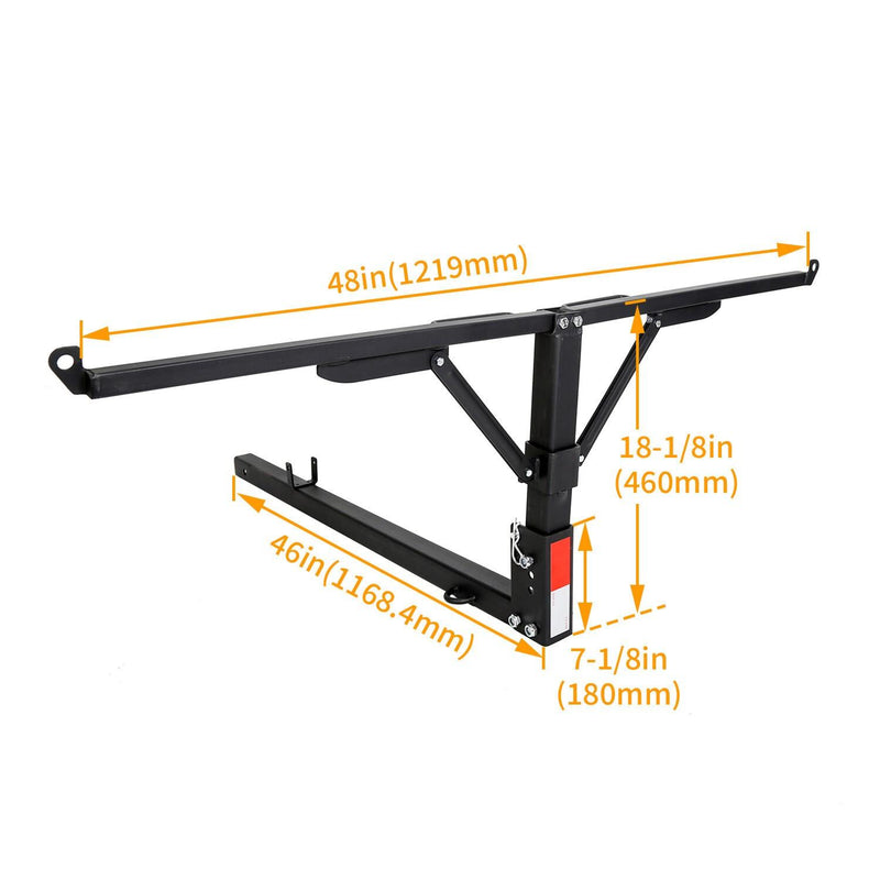 DURAFORCE Foldable Truck Bed Hitch Extender Extension Rack Canoe Boat Kayak Lumber w/Flag