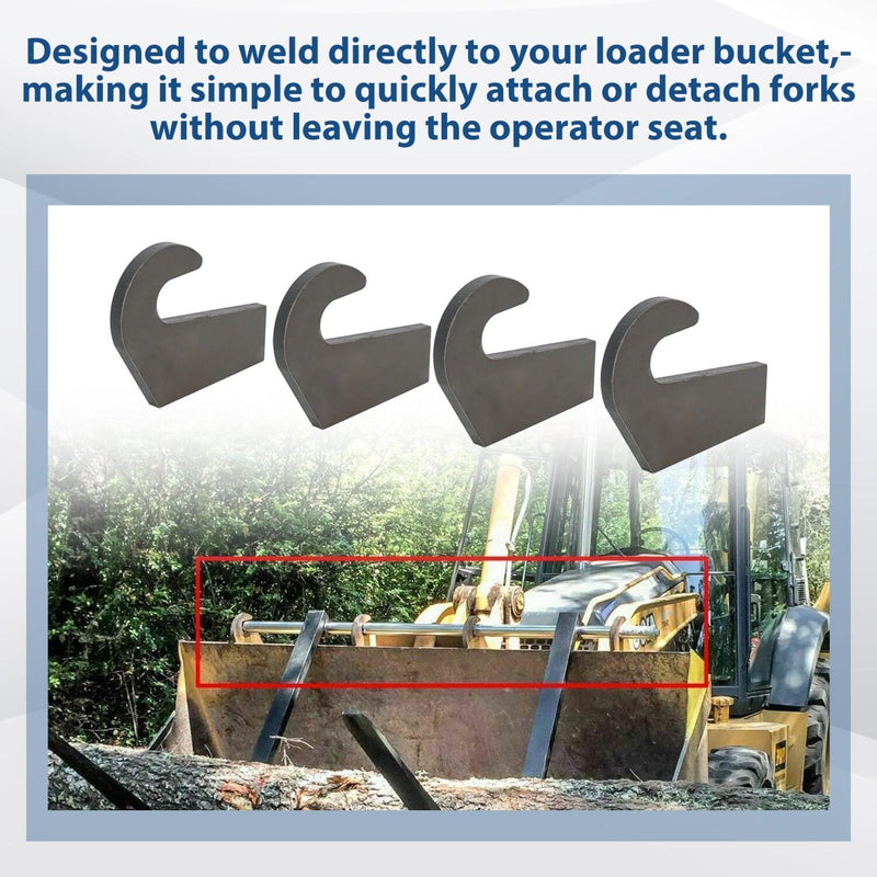 DURAFORCE Welding On Mounting Brackets For Pin Type Over The Bucket Loader Pallet Forks