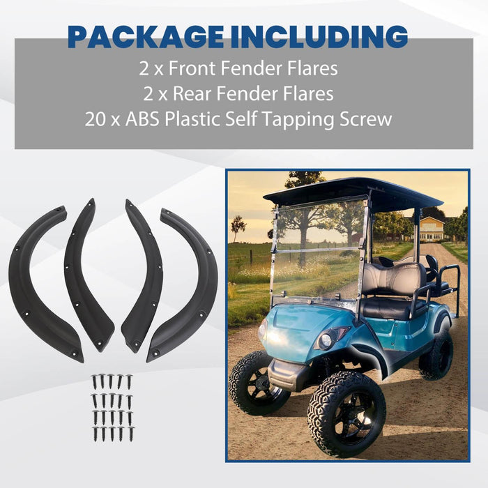 DURAFORCE Golf Cart Fender Flares for YAMAHA DRIVE G29 07-16 Front & Rear W/ Screws