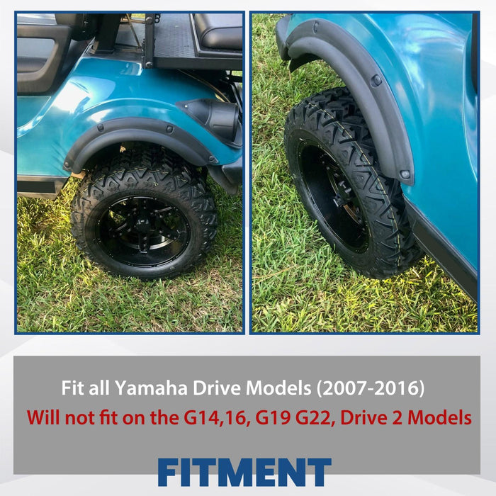 DURAFORCE Golf Cart Fender Flares for YAMAHA DRIVE G29 07-16 Front & Rear W/ Screws