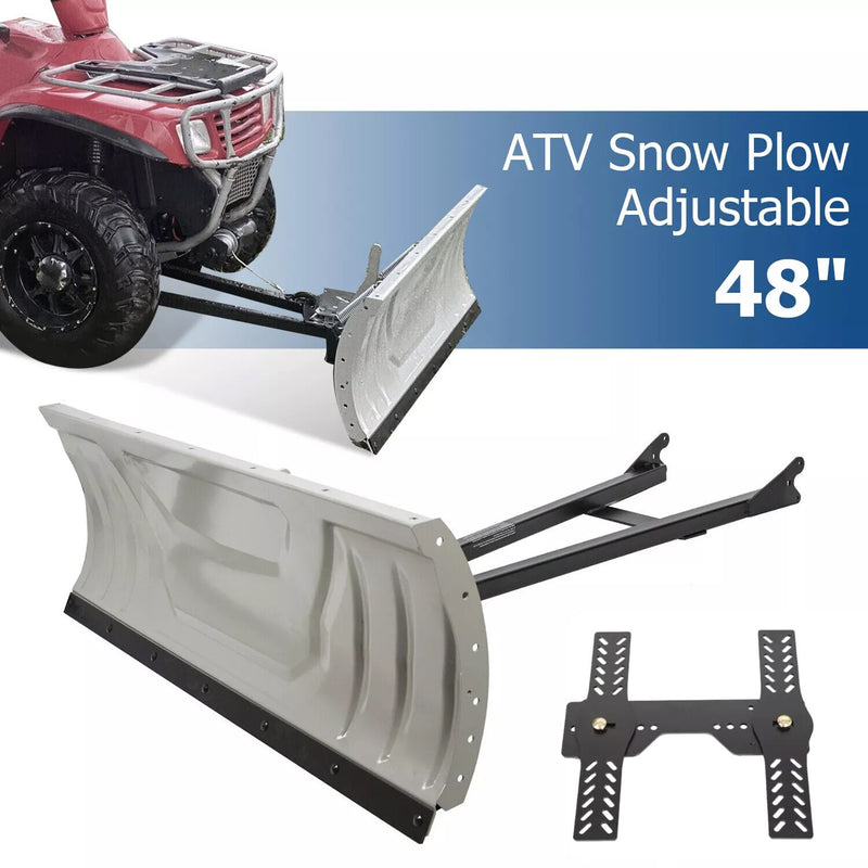 DURAFORCE Snow Plow Blade Universal Kit Adjustable 48" For Honda Kawasaki Polaris ATV