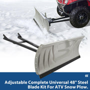 DURAFORCE Snow Plow Blade Universal Kit Adjustable 48" For Honda Kawasaki Polaris ATV