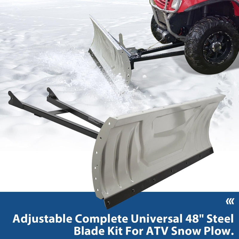 DURAFORCE Snow Plow Blade Universal Kit Adjustable 48" For Honda Kawasaki Polaris ATV