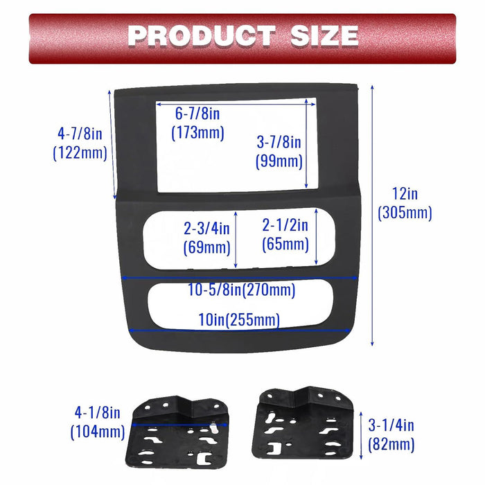 DURAFORCE High Grade Dash Kit For 2002-2005 Dodge Ram 1500 2500 Double DIN Stereo Install
