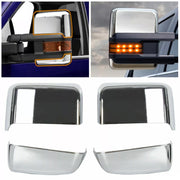DURAFORCE For 2014-2019 Chevy Silverado GMC Sierra Chrome Tow Mirror Cap Cover Assemblies
