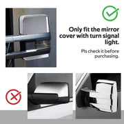 DURAFORCE For 2014-2019 Chevy Silverado GMC Sierra Chrome Tow Mirror Cap Cover Assemblies