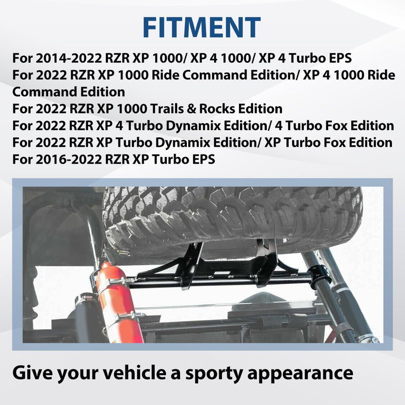 DURAFORCE UTV Spare Tire Carrier Mount Rack For 14-23 POLARIS RZR XP 1000 TURBO XP 4
