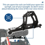 DURAFORCE UTV Spare Tire Carrier Mount Rack For 14-23 POLARIS RZR XP 1000 TURBO XP 4
