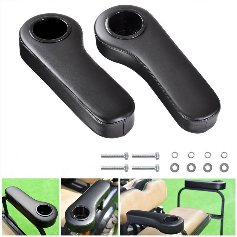 DURAFORCE Pair Of 2 Golf Cart Arm Rest Drink Cup Holder For EZGO/Club Car/Yamaha Rear Seat