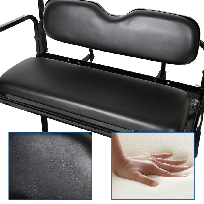 DURAFORCE Fit Club Car DS 2000.5+ Golf Cart Flip Folding Rear Back Seat Kit - Black