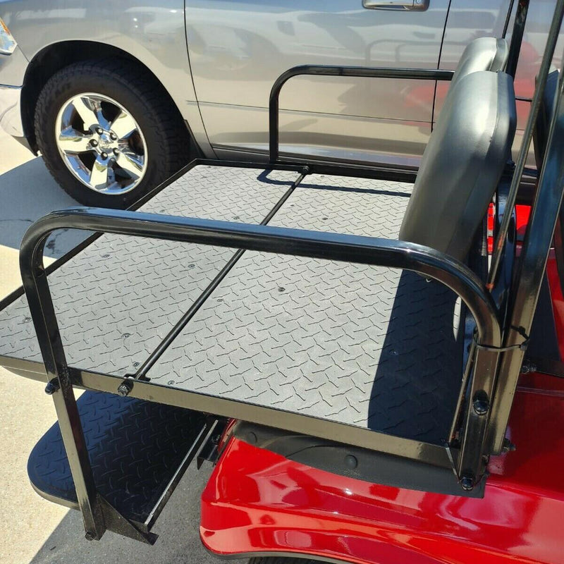 DURAFORCE Fit Club Car DS 2000.5+ Golf Cart Flip Folding Rear Back Seat Kit - Black