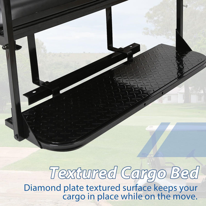 DURAFORCE Fit Club Car DS 2000.5+ Golf Cart Flip Folding Rear Back Seat Kit - Black