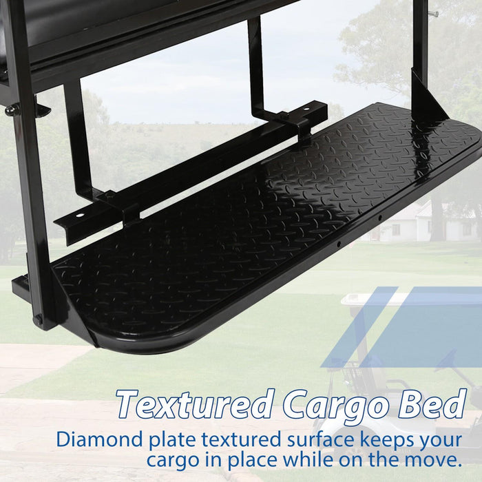 DURAFORCE Fit Club Car DS 2000.5+ Golf Cart Flip Folding Rear Back Seat Kit - Black