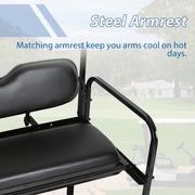 DURAFORCE Fit Club Car DS 2000.5+ Golf Cart Flip Folding Rear Back Seat Kit - Black