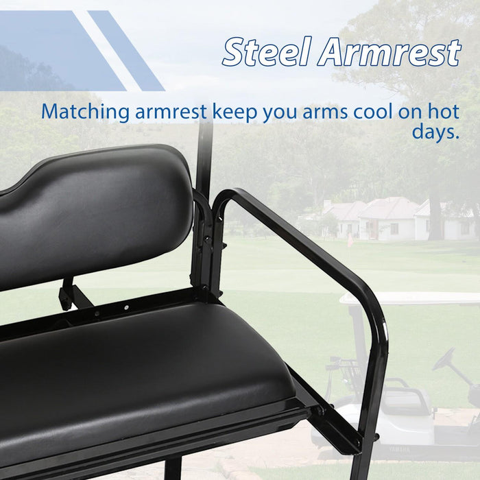 DURAFORCE Fit Club Car DS 2000.5+ Golf Cart Flip Folding Rear Back Seat Kit - Black