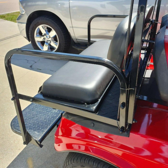 DURAFORCE Fit Club Car DS 2000.5+ Golf Cart Flip Folding Rear Back Seat Kit - Black