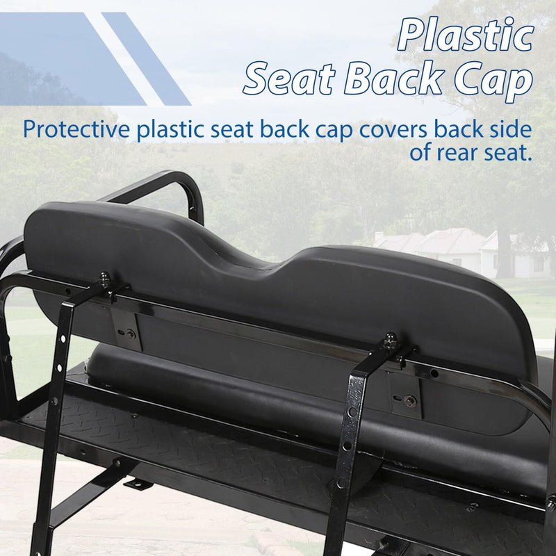 DURAFORCE Fit Club Car DS 2000.5+ Golf Cart Flip Folding Rear Back Seat Kit - Black