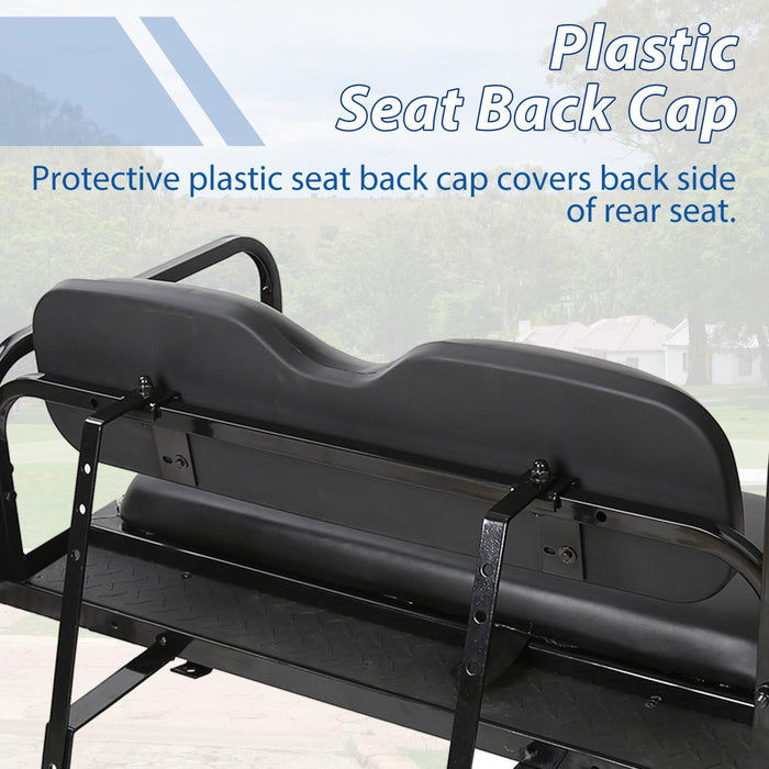 DURAFORCE Fit Club Car DS 2000.5+ Golf Cart Flip Folding Rear Back Seat Kit - Black