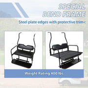DURAFORCE Fit Club Car DS 2000.5+ Golf Cart Flip Folding Rear Back Seat Kit - Black