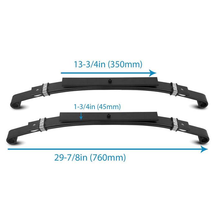 DURAFORCE Golf Cart Rear Leaf Springs Bushing Heavy Duty 3 Leaf For Club Car DS 1981 1982+