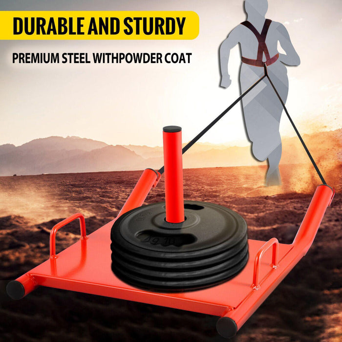 DURAFORCE Weight Sled Push Pull Heavy High Training Fitness HD Power Speed Sled w/Harness
