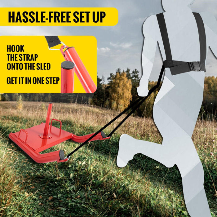 DURAFORCE Weight Sled Push Pull Heavy High Training Fitness HD Power Speed Sled w/Harness