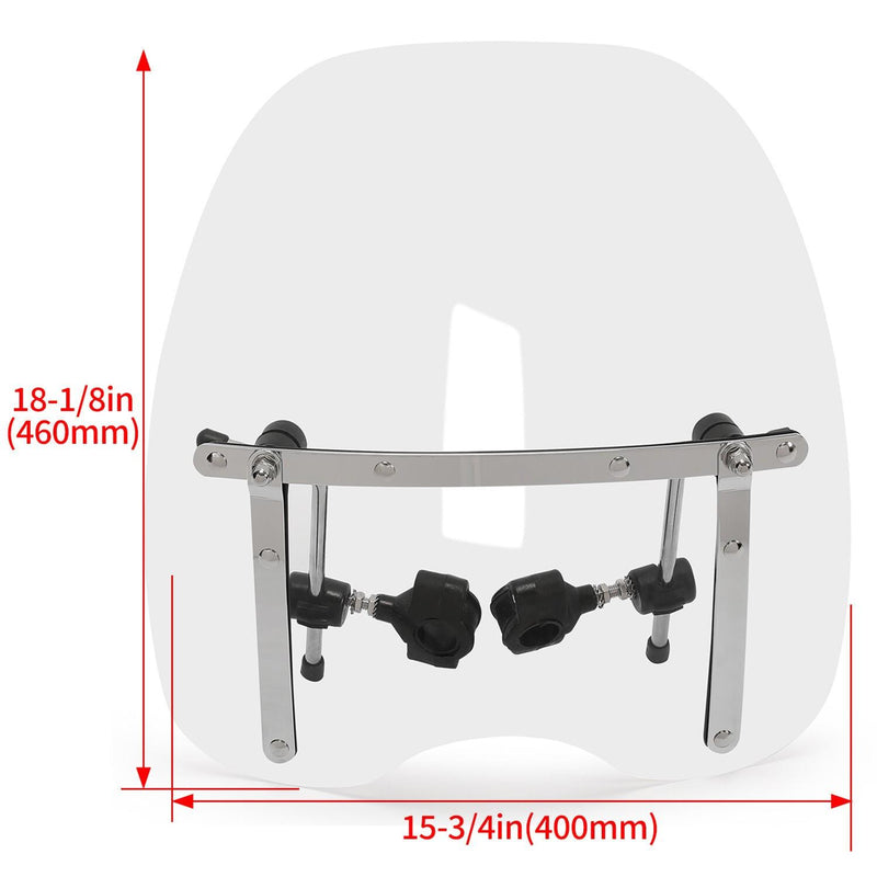 DURAFORCE 18"x16" Clear Windshield Windscreen For Suzuki Savage Intruder Volusia Boulevard