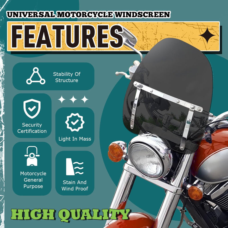 DURAFORCE Tinted Windshield For Honda Magna Shadow 600 750 1100 Spirit Sabre VT C2 18"x16"