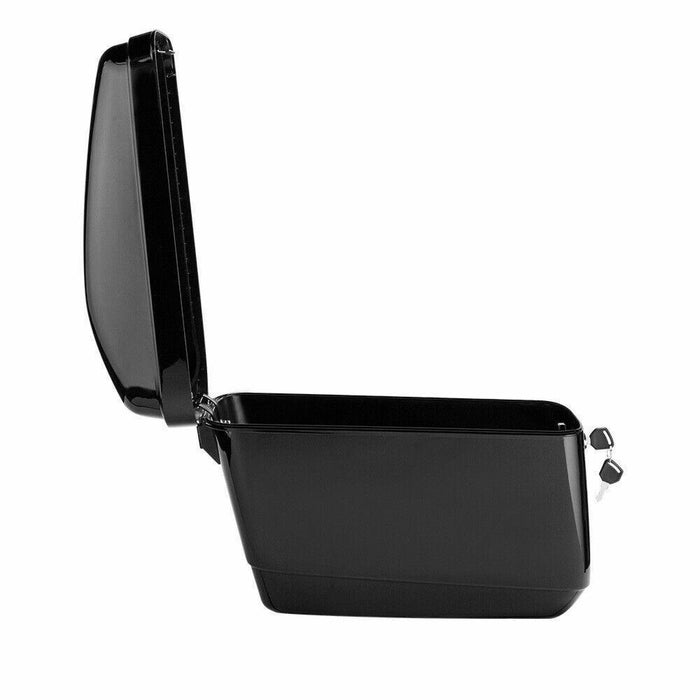 DURAFORCE Black Hard Saddle Bags Trunk Luggage Motorcycle For Harley Softail Yamaha XV SR