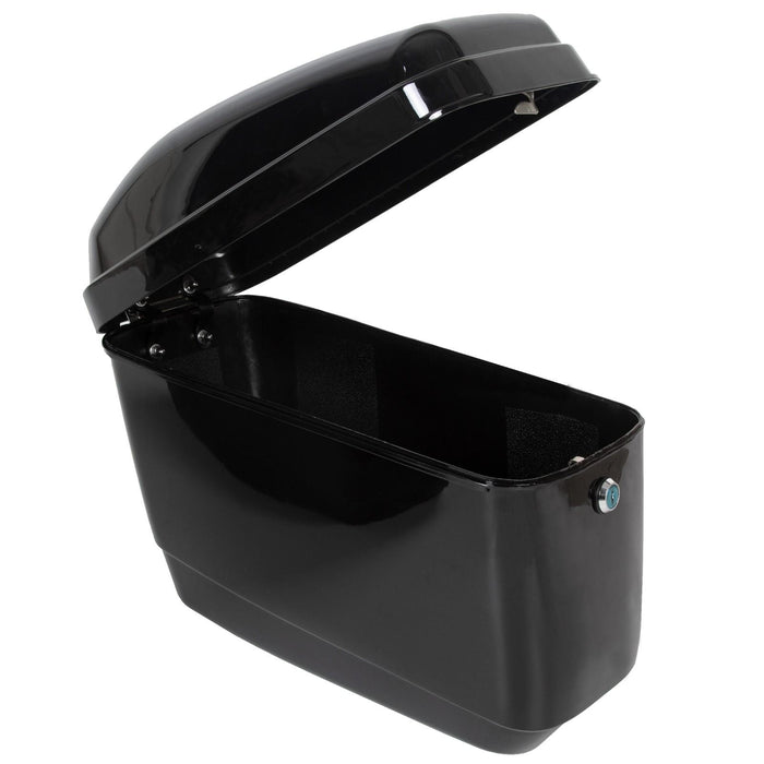 DURAFORCE Black Hard Saddle Bags Trunk Luggage Motorcycle For Harley Softail Yamaha XV SR