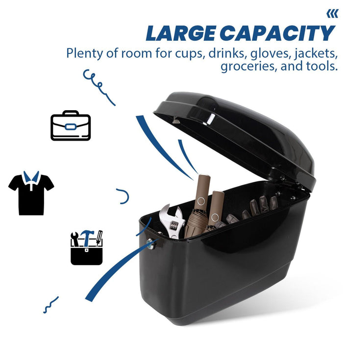 DURAFORCE Black Hard Saddle Bags Trunk Luggage Motorcycle For Harley Softail Yamaha XV SR