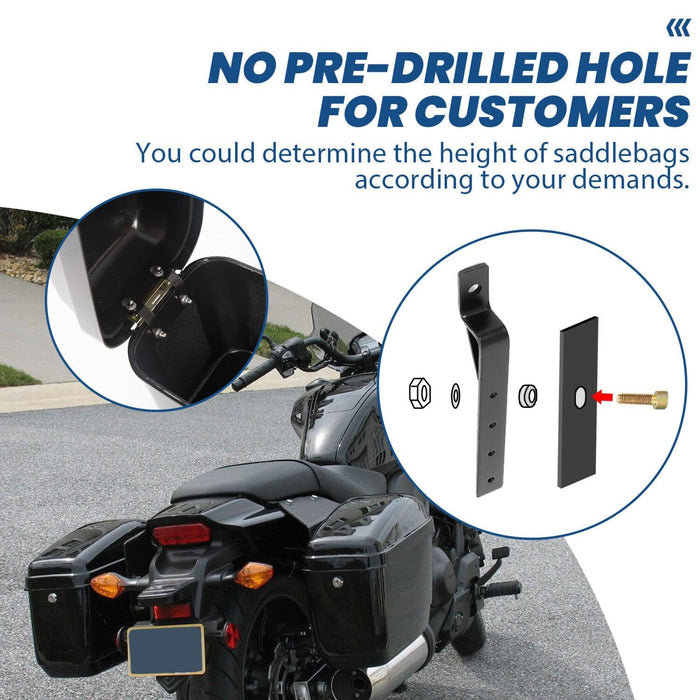 DURAFORCE Black Hard Saddle Bags Trunk Luggage Motorcycle For Harley Softail Yamaha XV SR