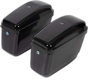DURAFORCE Black Hard Saddle Bags Trunk Luggage Motorcycle For Harley Softail Yamaha XV SR