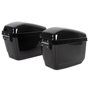 DURAFORCE Black Hard Saddle Bags Trunk Luggage Motorcycle For Harley Softail Yamaha XV SR