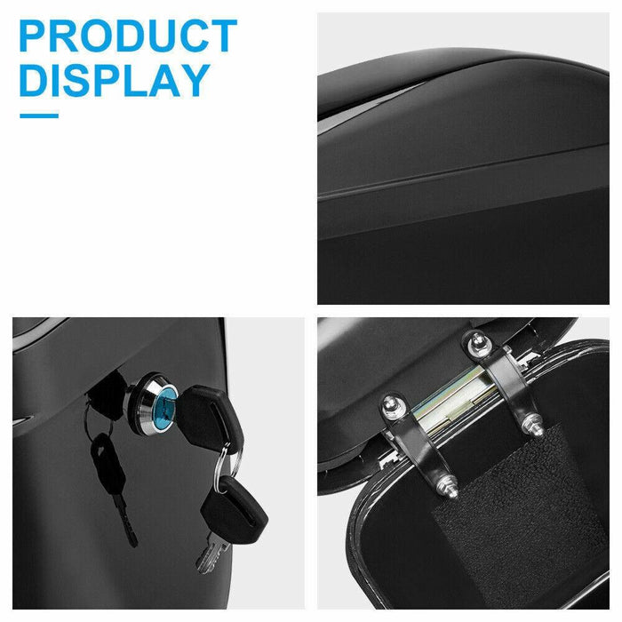 DURAFORCE Black Hard Saddle Bags Trunk Luggage Motorcycle For Harley Softail Yamaha XV SR