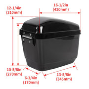 DURAFORCE Black Hard Saddle Bags Trunk Luggage Motorcycle For Harley Softail Yamaha XV SR