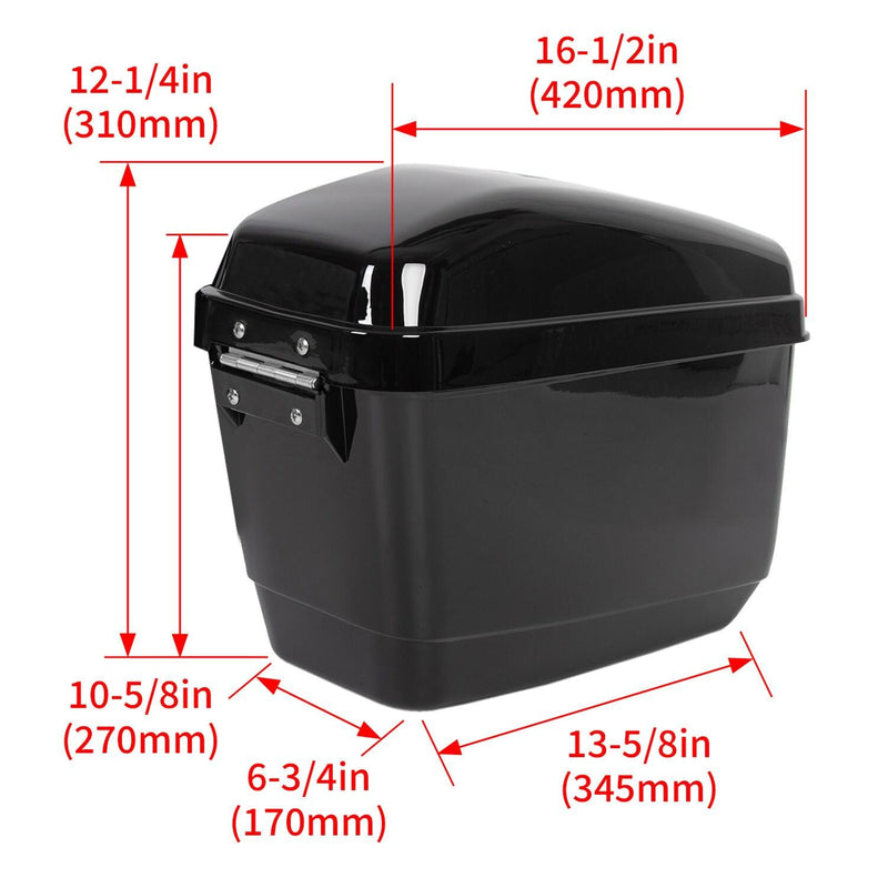 DURAFORCE Black Hard Saddle Bags Trunk Luggage Motorcycle For Harley Softail Yamaha XV SR