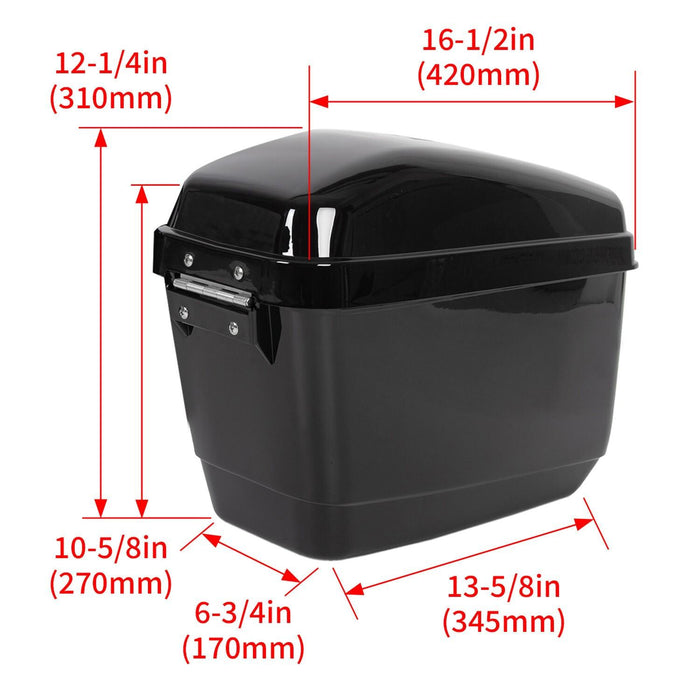 DURAFORCE Black Hard Saddle Bags Trunk Luggage Motorcycle For Harley Softail Yamaha XV SR