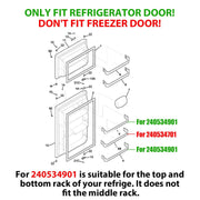 DURAFORCE For 240534901 Ref Door Shelf Rack Bar for Frigidaire AP3214630 PS734935
