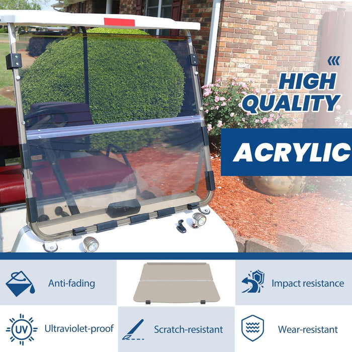 DURAFORCE For 1982-2000.5 Club Car DS Folding Smoke Tinted Golf Cart Windshield Windscreen
