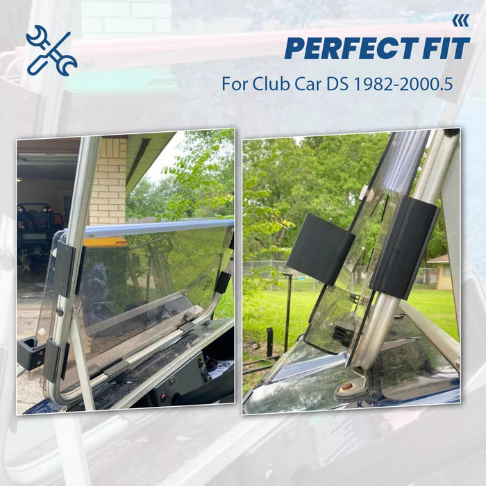 DURAFORCE For 1982-2000.5 Club Car DS Folding Smoke Tinted Golf Cart Windshield Windscreen