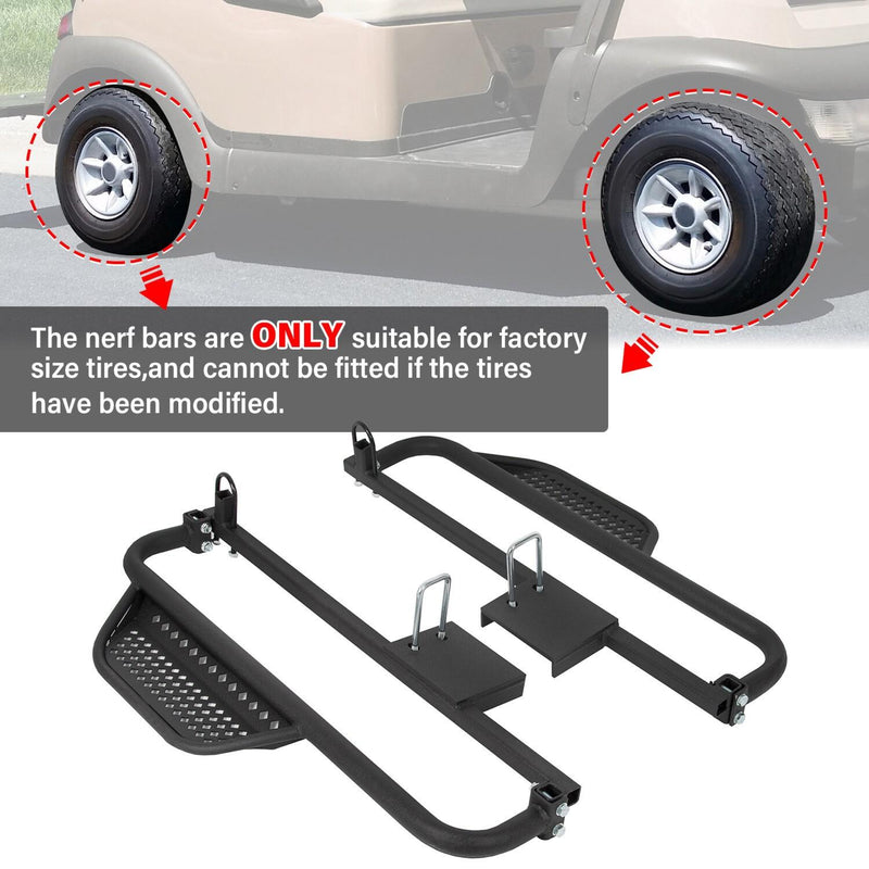 DURAFORCE Pair Heavy Duty Steel Nerf Bars / Running Boards For Club Car DS 1982-UP
